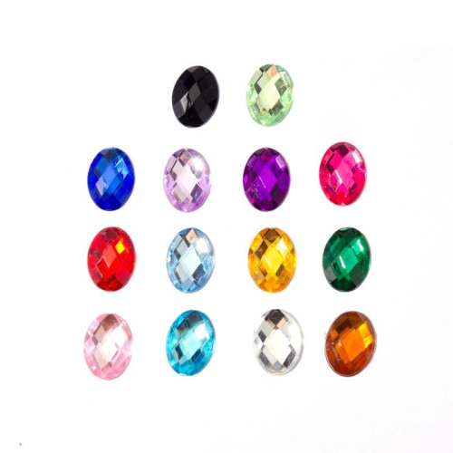 Multi size modern acrylic oval stones nails