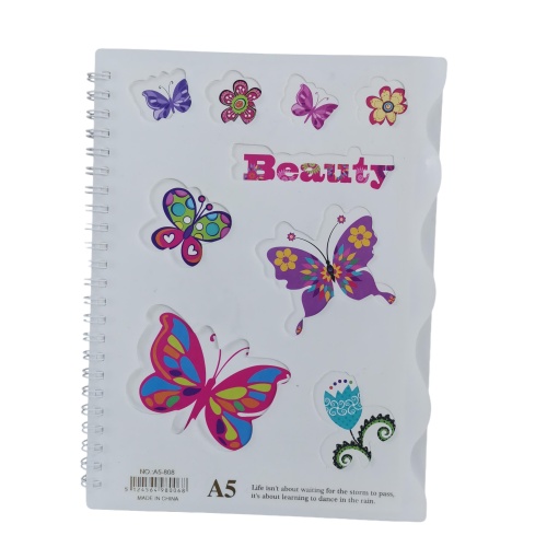 دفتر حلزوني الفراشة بحجم مختلف