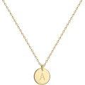 Gold Initial Pendant Necklace Double Side Engraved