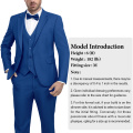 WYWK Men's 3-Piece Suit Prom Wedding Set-Royal Blue-M