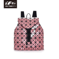 Tas ransel laptop geometris fashion ransel kulit untuk wanita