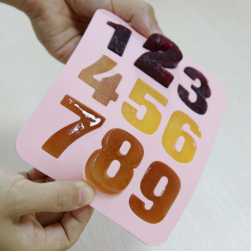 0-9 ซิลิโคนหมายเลขช็อคโกแลตโมลด์ถาดน้ำแข็งซิลิโคน