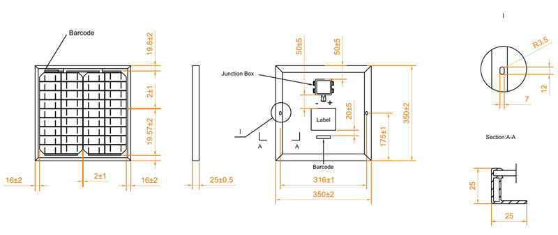 Small customized 12V 15W solar panels for lights