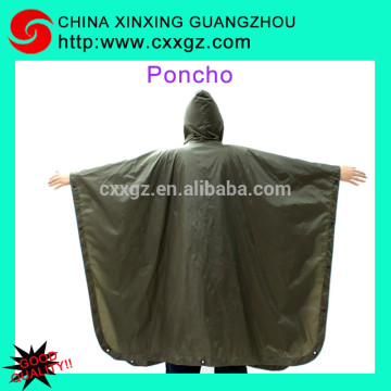 Army green Nylon/Polyester Poncho, nylon/polyester rain coat