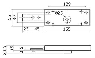 Bên trái con lăn màn trập khóa chuyển bolt