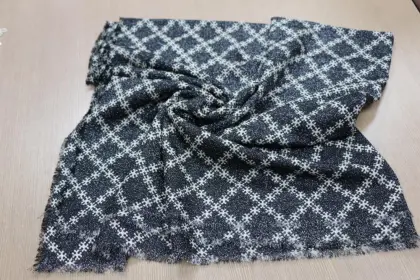 Wool and Silver Silk Shawl