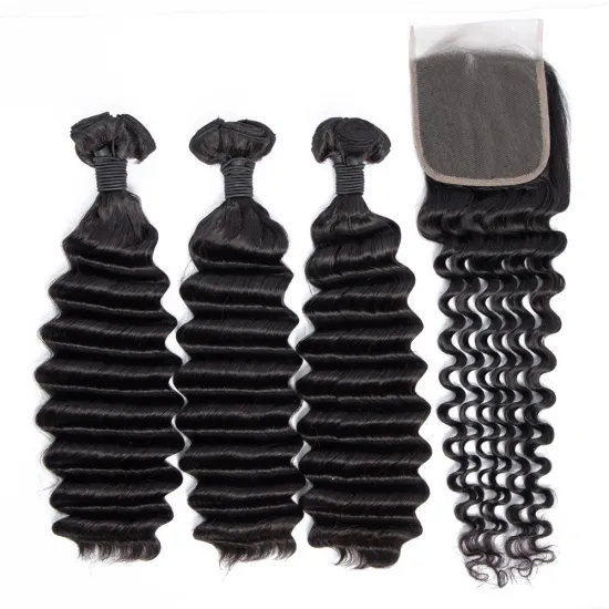 Fumi Super Double Drawn Deep Curly Virgin Hair, Raw Indian Hair Curly Weave Bundles Human Hair Extension
