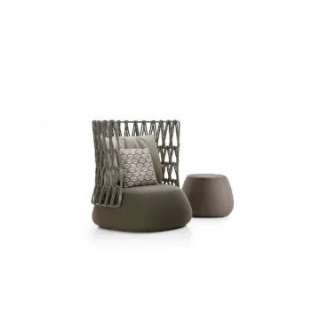 Modern Rope Rattan Outdoor Furniture - ODM & OEM Wicker Patio Leisure Lounger Sofa Chair