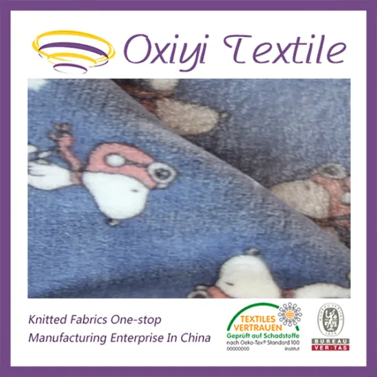 100% polyester snoopy printed flannel fabric