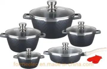 Stewpot 10PCS Cookware Set Aluminum Casserole Ceramic Coating Granite Kitchenware