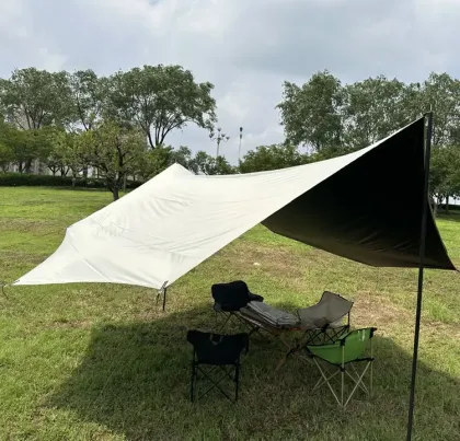 Hexagonal Black Rubber Sunscreen Rainproof Sunshade Canopy Tent for Outdoor Camping