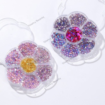 Mix Size Rhinestone Kits with Crystal Decorations for Nail Art