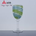 Green Glasses tumbler design spiral stripe glass set