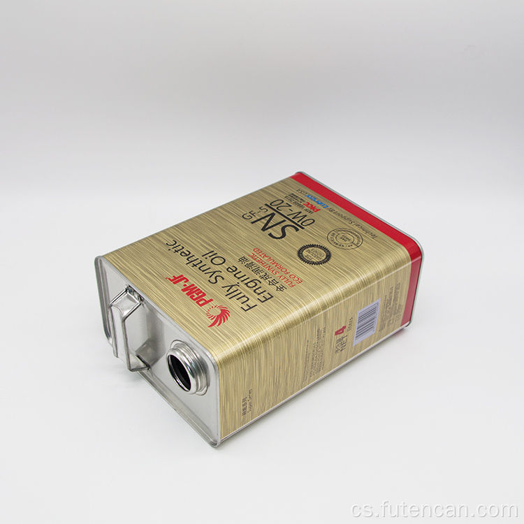 4litrová čtvercová plechovka na motorový olej