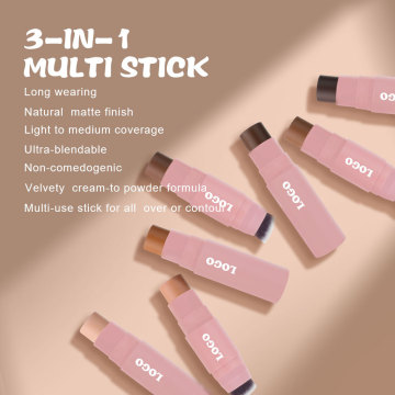Waterproof Double Head Full Coverage Concealer Contour Stick with Brush