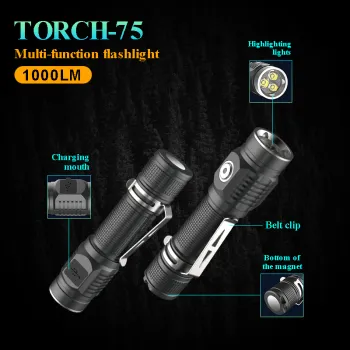 Rechargeable LED Tactical Flashlight: 2000 Lumen Brightness, Zoomable, Perfect for Camping and Outdoor Activities