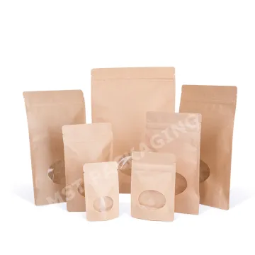 Food Grade Kraft Paper Biodegradable Bag with Window