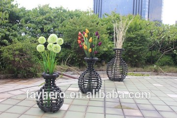 GW3298 garden furniture wicker three pieces flower pots