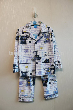 OEM Wholesale "Little Bear" Boys Pajamas 30% Cotton 70% Polyester Long Sleeve Kids Pajamas