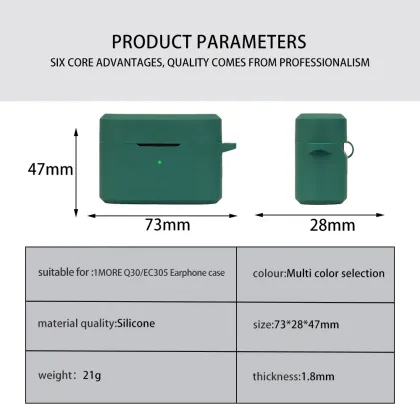 Custom Silicone Protective Case Cover for 1MORE Pistonbuds Pro Q30 - Anti Fall Anti Dust with Hook Earphone Case