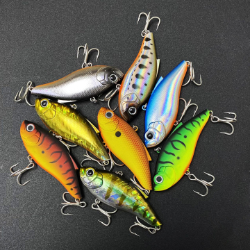 75MM 14.5G Artificial Rattle Vib Sinking Hard Plastic Lure with Strong Treble Hook