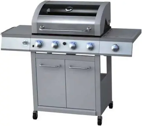 3-5 People Large Patio Garden Euro Barbecue Smoking Grill Trolley Gas BBQ Grill