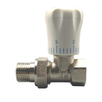 DN15-DN25 Straight Manual Radiator Valve for Floor Heating Temperature Control