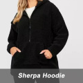 Ladies Black Pullover Hoodie Custom Wholesale With Zipper