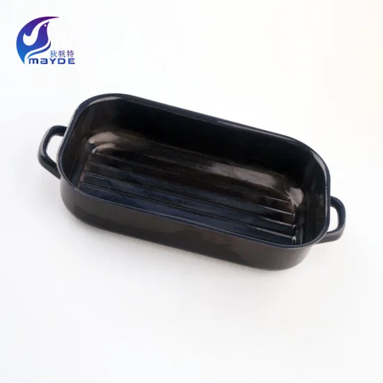 Black Tiny Pot Square Shape Enamel Roaster Pan