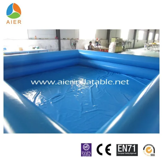 double tube inflatable pool, inflatable blue awimming pool for water park equipment