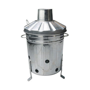Portable 60L Metal Garden Incinerator with Cover for Burning Waste
