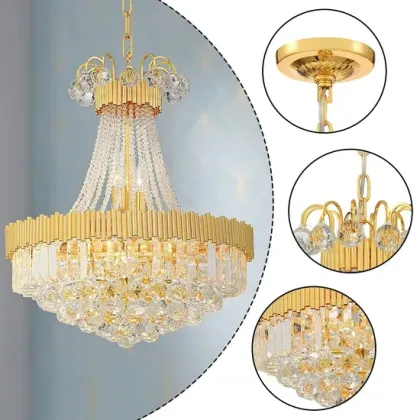 Modern Nordic Gold Lustre Crystal Chandelier Lights