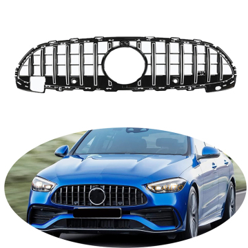 Gloss Black Chrome ABS ABS Grille Grille GT Panamericana Style for Mercedes Benz C Class W206 AMG