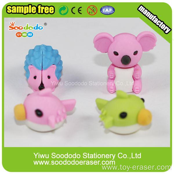 Teddy Bear And Dog Shaped Attractive Erasers