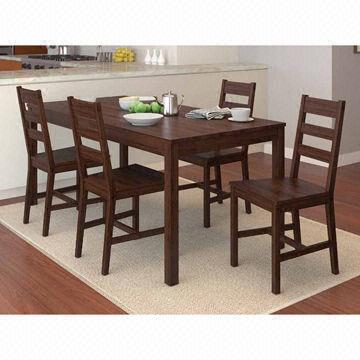 Dining set, brown lacquer