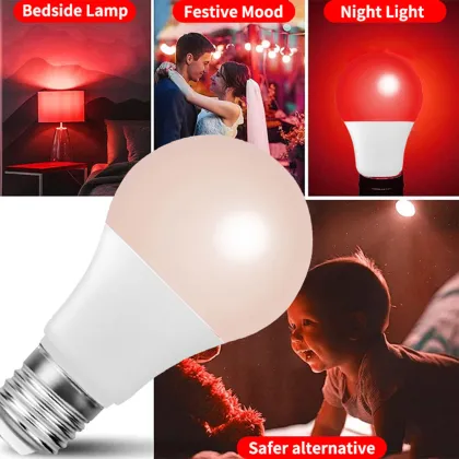 Healthy Lighting Warm Cozy Red Light 9W Twilight Red LED Bulb E26/E27 Base