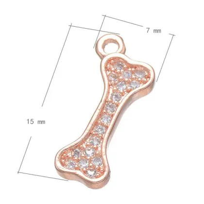 fashion women rose gold plating bone charm rhinestone bone pendant