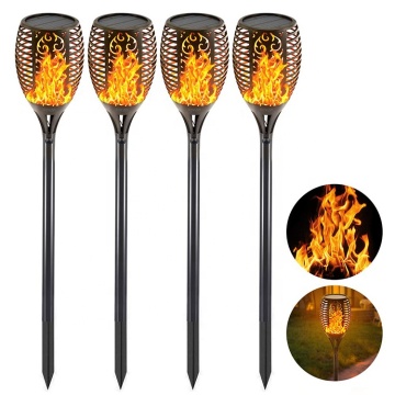 Auto-On Off Dusk to Dawn Solar Flame Lantern with Flickering Dancing Landscape Light