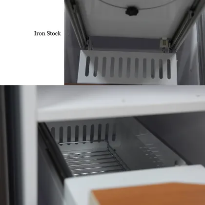 Folding Ironing Board Cabinet with Storage and Hardware