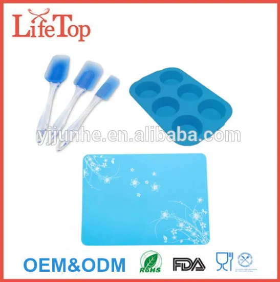 Customized Non-Stick Silicone Baking Tool Set Baking Mould,Spatula,Mat