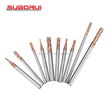 SUBORUI Hrc45 Hrc55 Hrc65 Tisin CNC 4 Flute Solid Carbide End Mills for Stainless Steel Metal" 

However, if we need to make it more concise and SEO-friendly, we could consider:

"CNC 4 Flute Solid Carbide End Mills for Stainless Steel by SUBORUI Hrc45 Hr