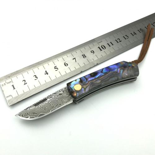 Mini Damascus Steel Folding Pocket Knife