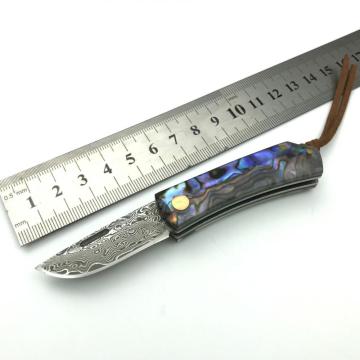 Mini coltello da tasca pieghevole in acciaio Damasco