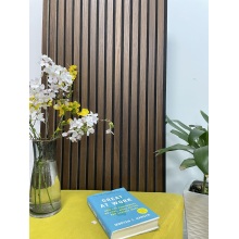 3D acoustic slat wall panel dark oak