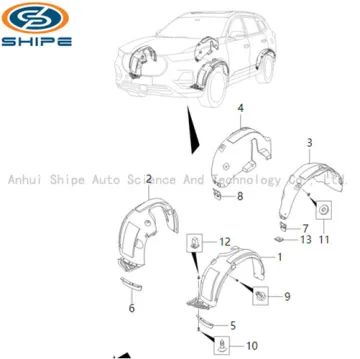 High Quality Original Genuine Wheel Guard Plates for Chery Tiggo 8, Tiggo 8 Pro, Tiggo 8 Plus, T18, T1A, T1D