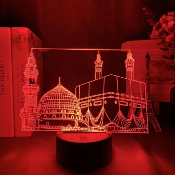 3D Muslim Mosque Night Lamp: Illuminate Your Space with Cultural Elegance