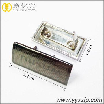 rolling antique silver color logo metal label