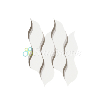 Samistone Thassos Bianco Putih Carrara Latin Blue Waterjet Mosaic Jubin