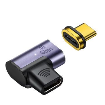 PD100W Right Angle USB-C Male to USB C Female Magnetic Adapter - Fast Charging Converter