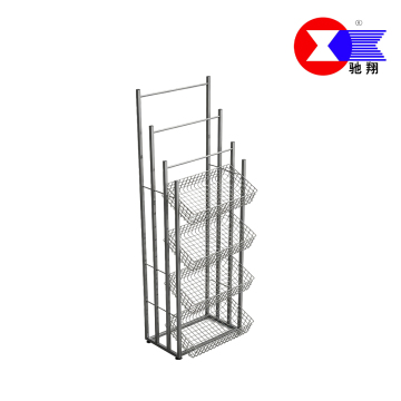Slant Wire Basket Floor Display Rack